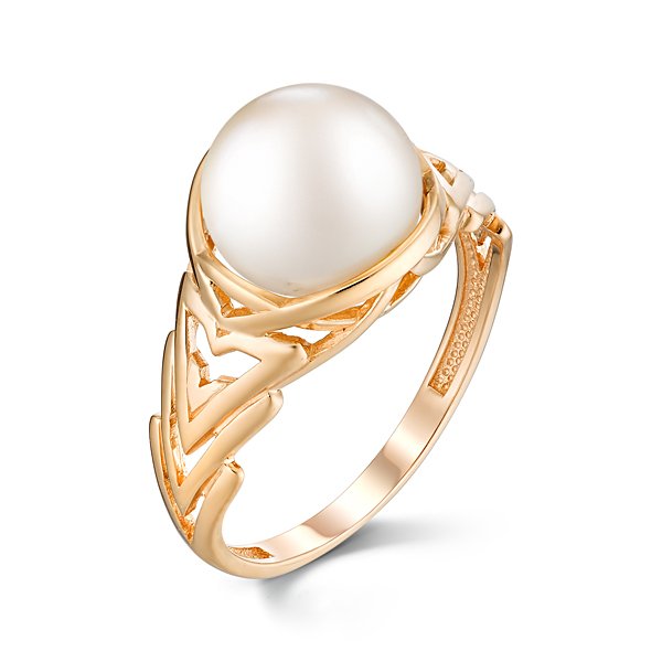 Кольцо из красного золота с жемчугом