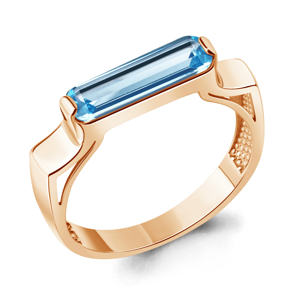 Кольцо из красного золота с нанотопазом