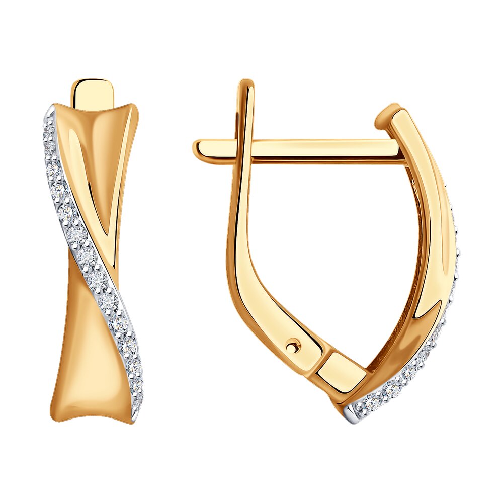 Серьги из красного золота с бриллиантами