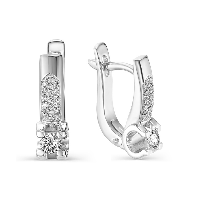 Серьги из белого золота с бриллиантами