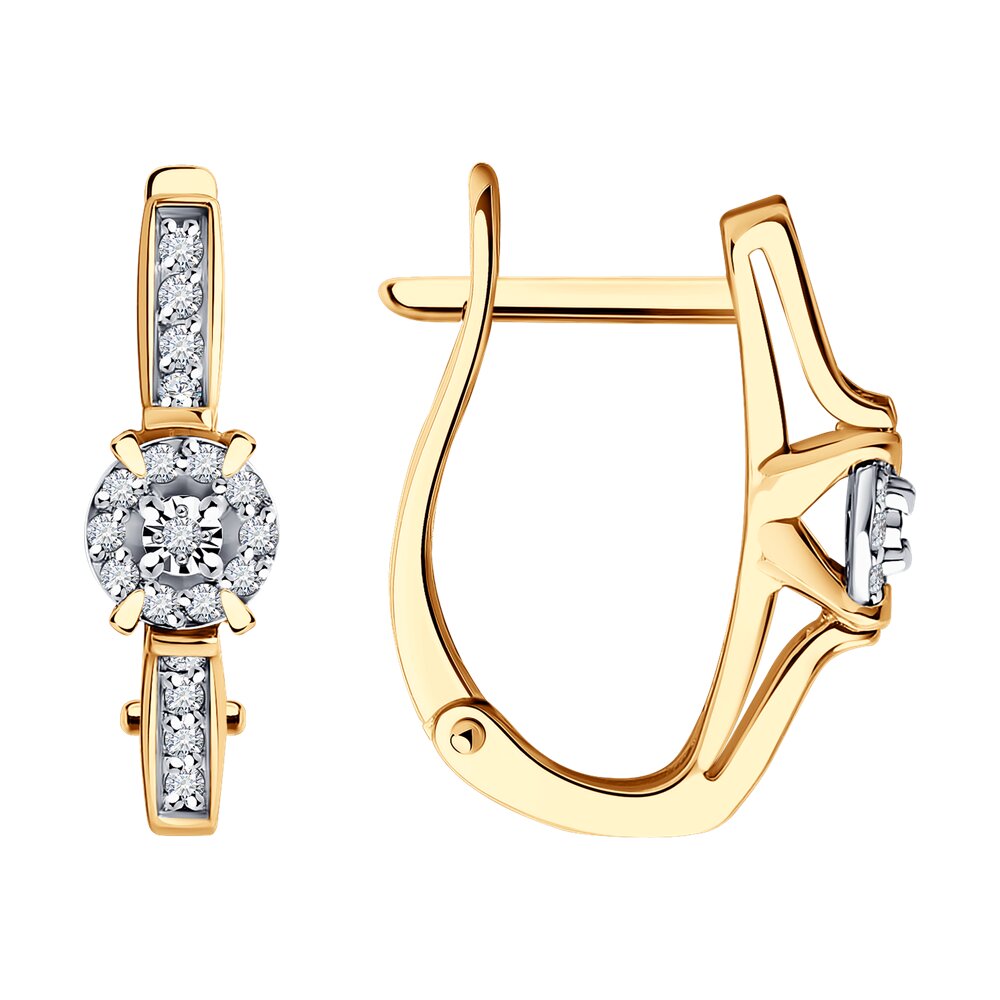 Серьги из красного золота с бриллиантами