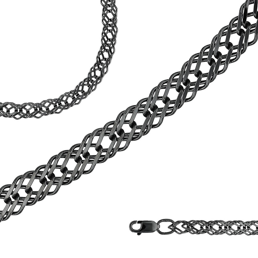 Цепь из серебра 925, плетение «Ромб тройной»