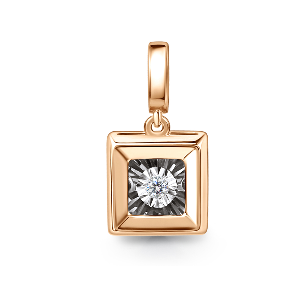 Подвеска из красного золота с танцующим бриллиантом