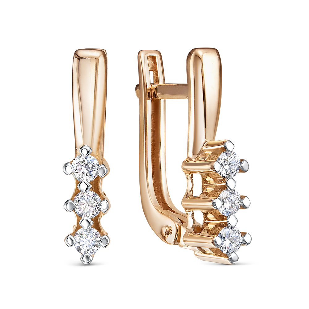 Серьги из красного золота с бриллиантами