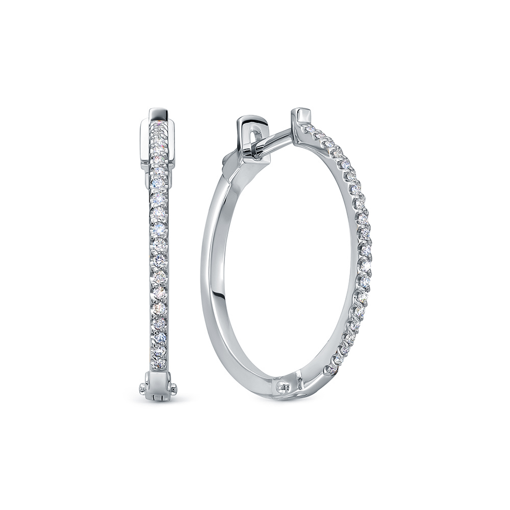 Серьги из белого золота с бриллиантами