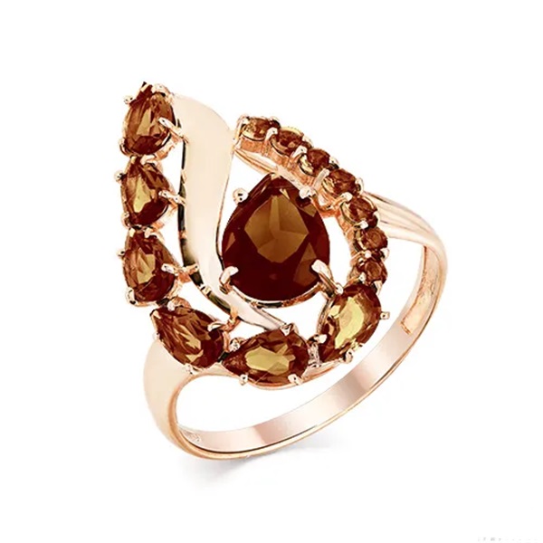 Кольцо из красного золота с султанитами