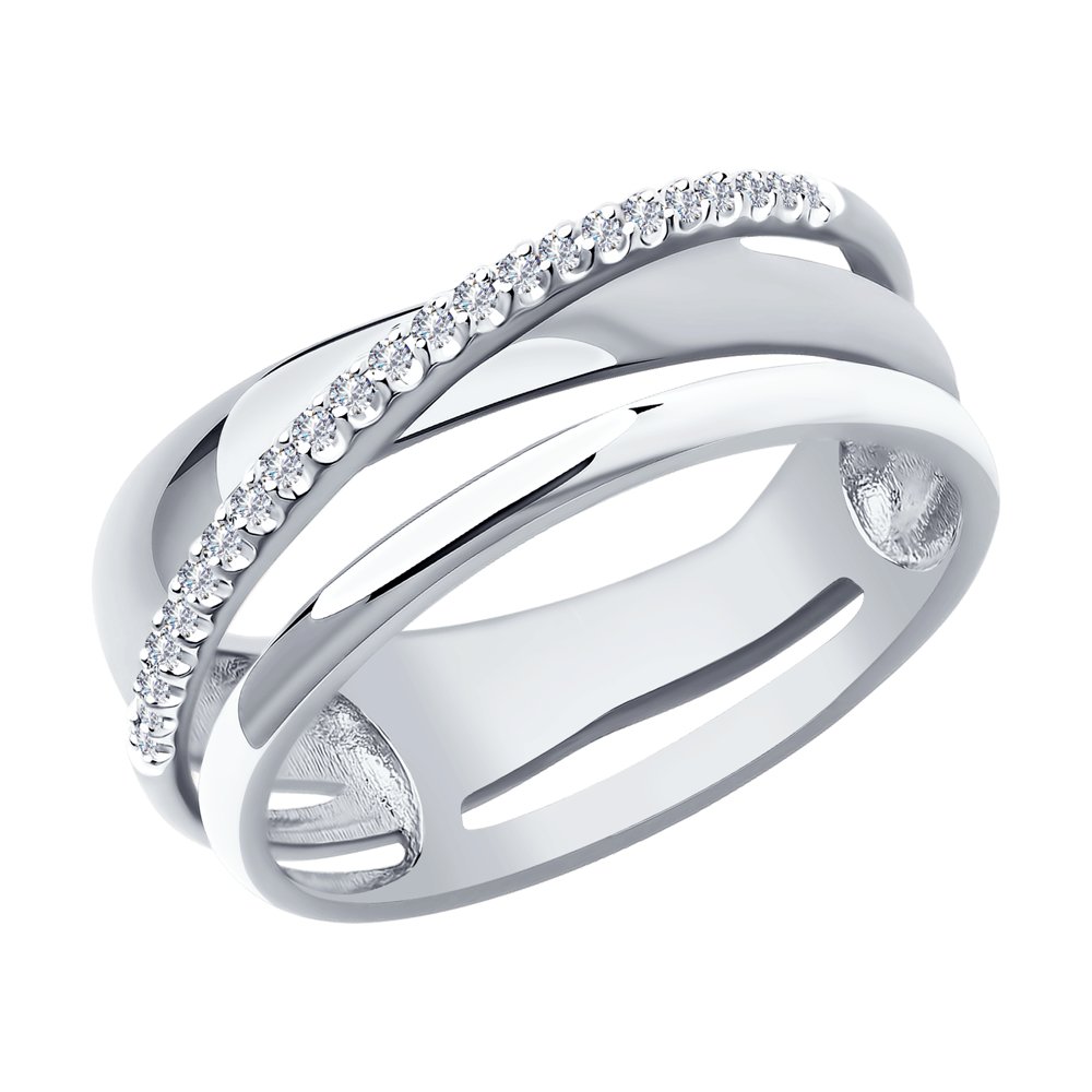 Кольцо из белого золота с бриллиантами