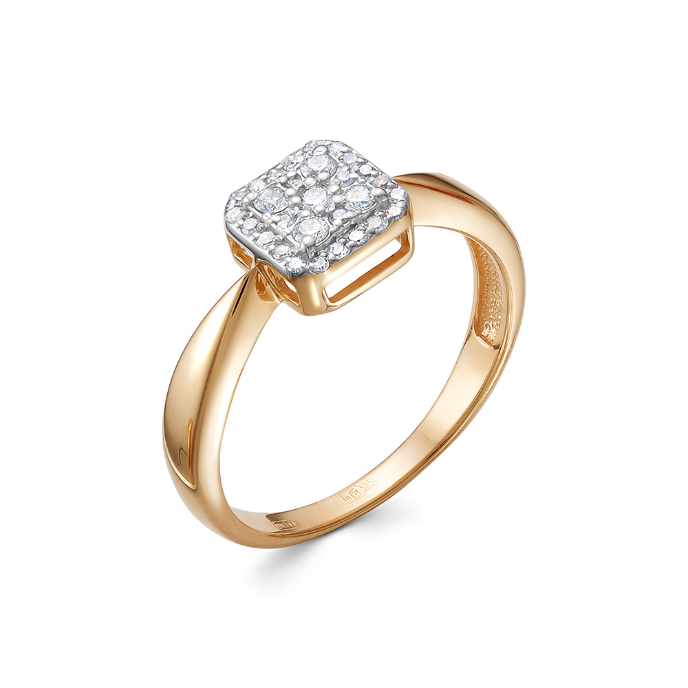 Кольцо из красного золота с бриллиантами