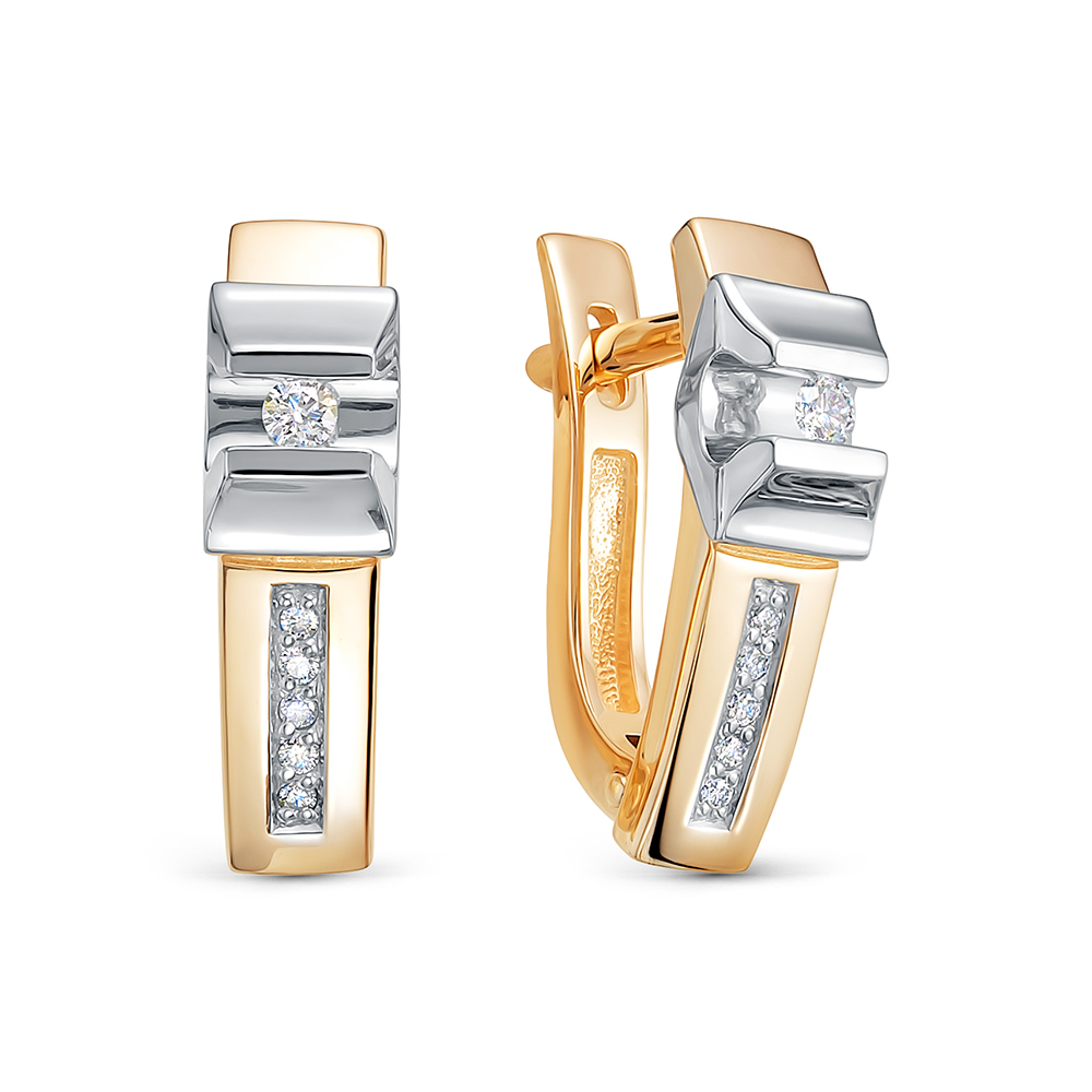 Серьги из красного золота с бриллиантами