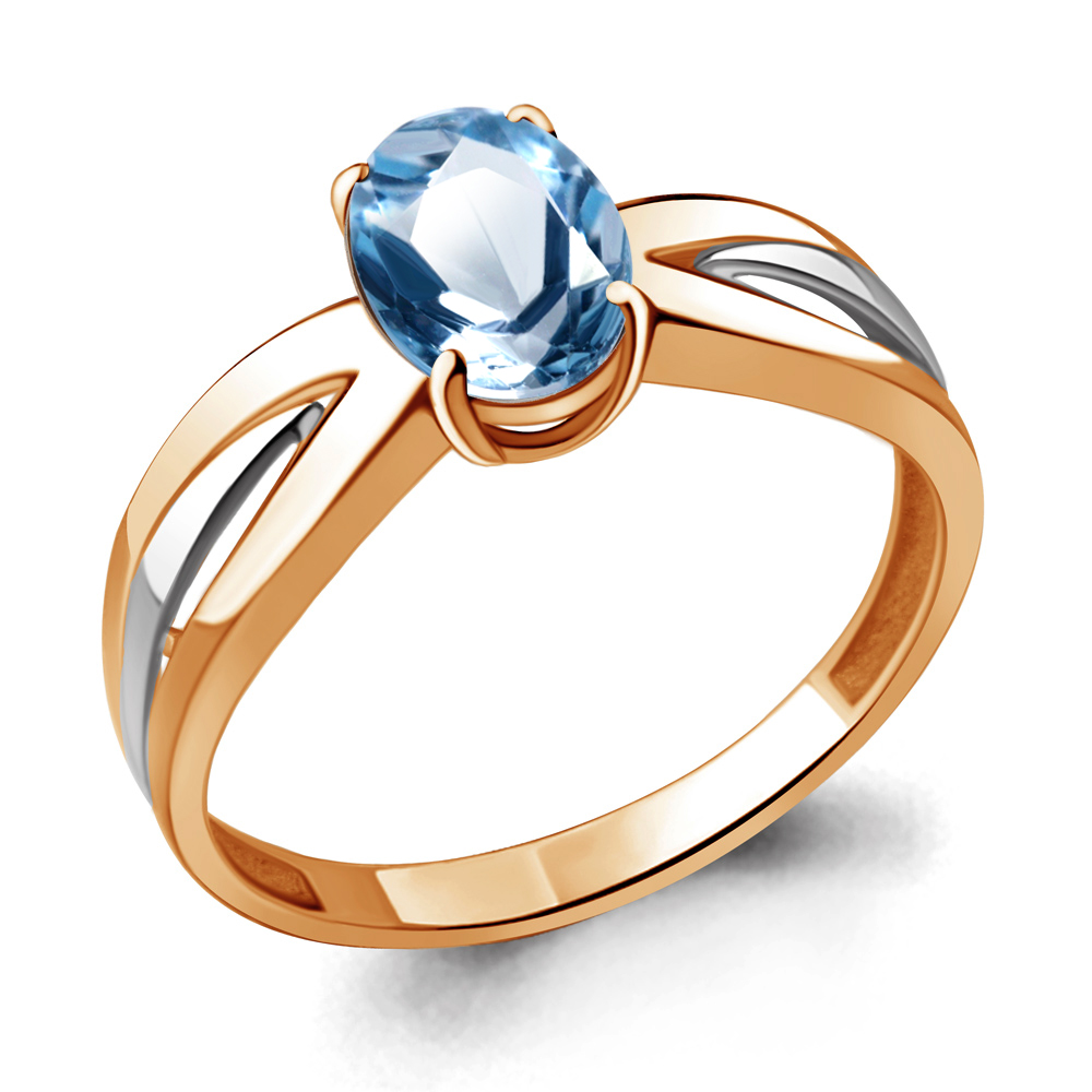 Кольцо из красного золота с топазом