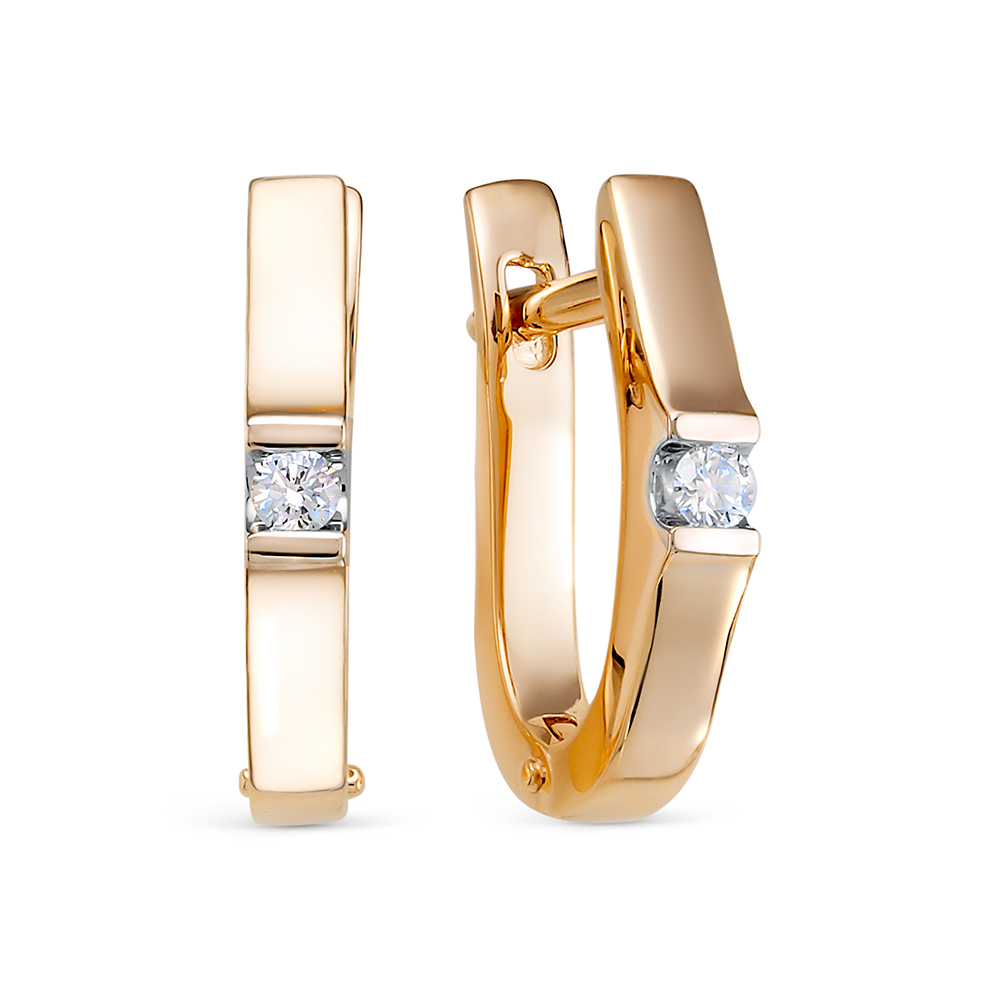 Серьги из красного золота с бриллиантами