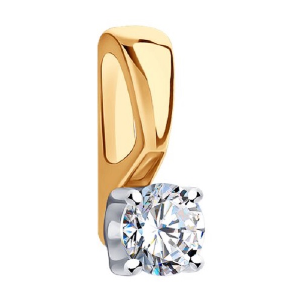 Подвеска из красного золота с бриллиантом