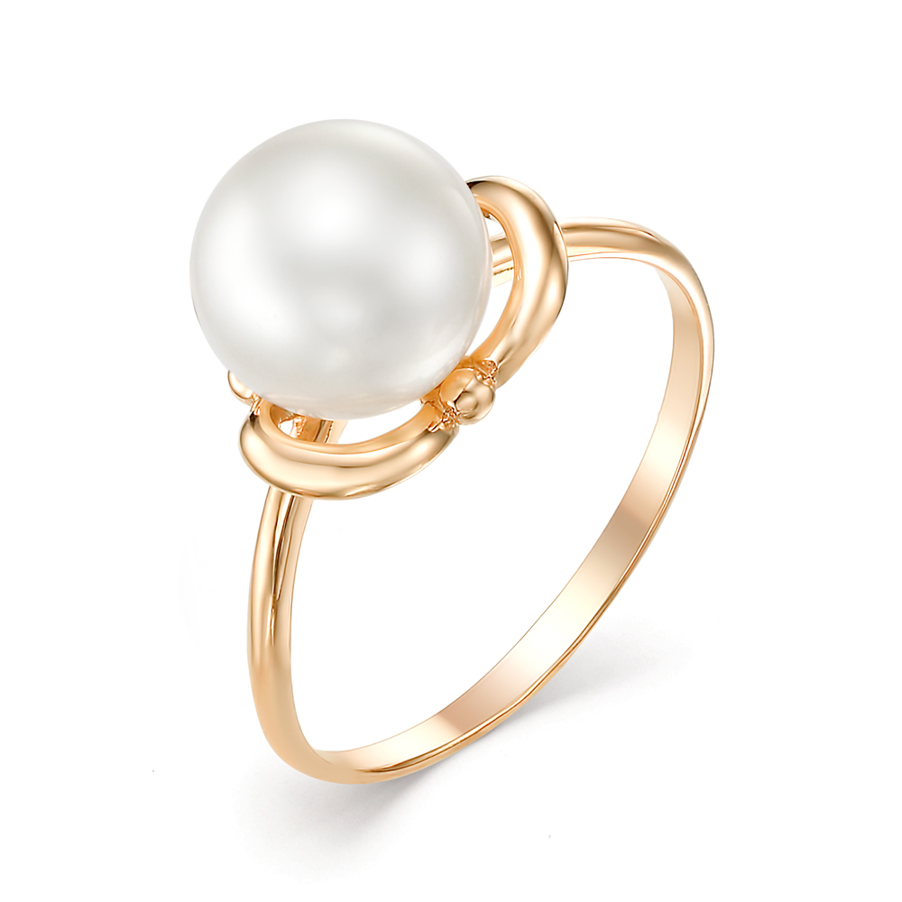 Кольцо из красного золота с жемчугом