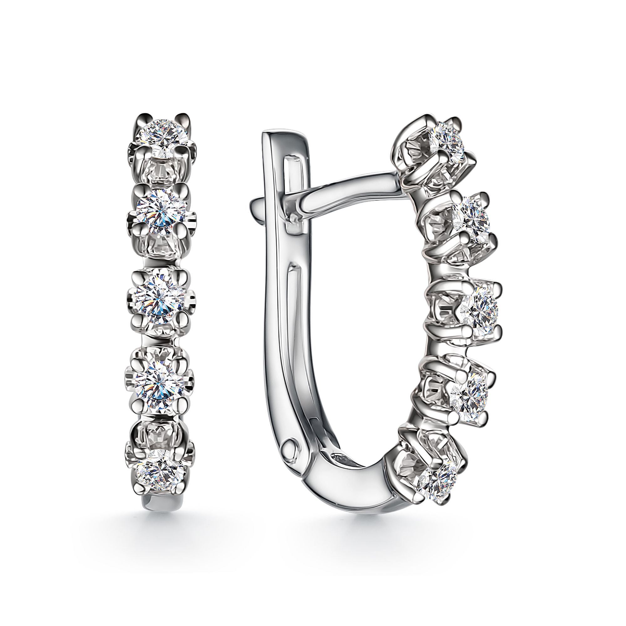 Серьги из белого золота с бриллиантами