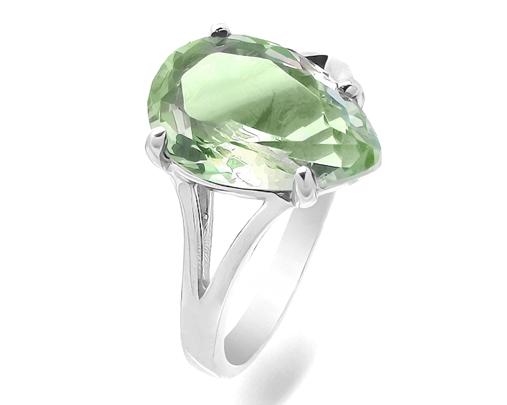 Кольцо из серебра с празиолитом