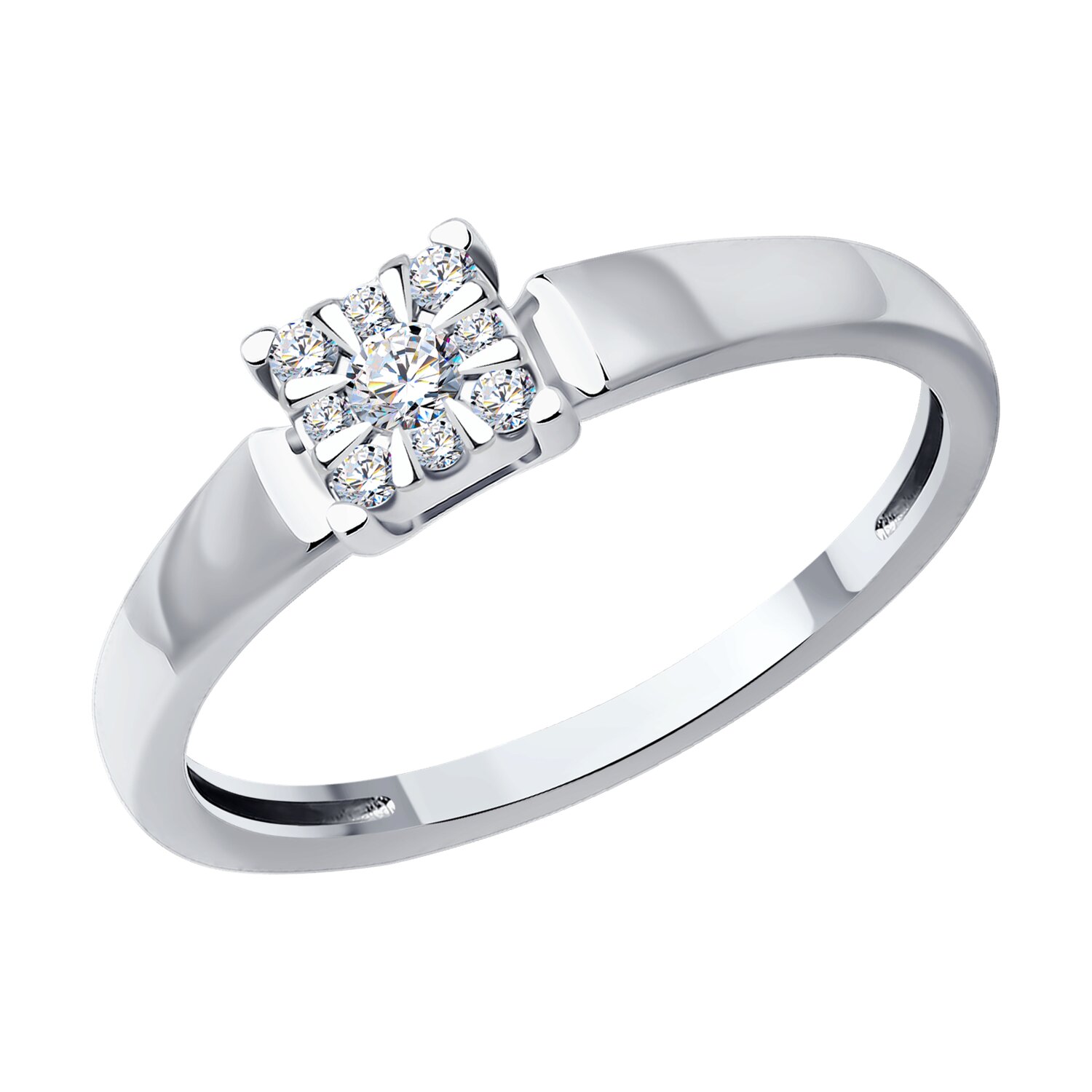 Кольцо из белого золота с бриллиантами