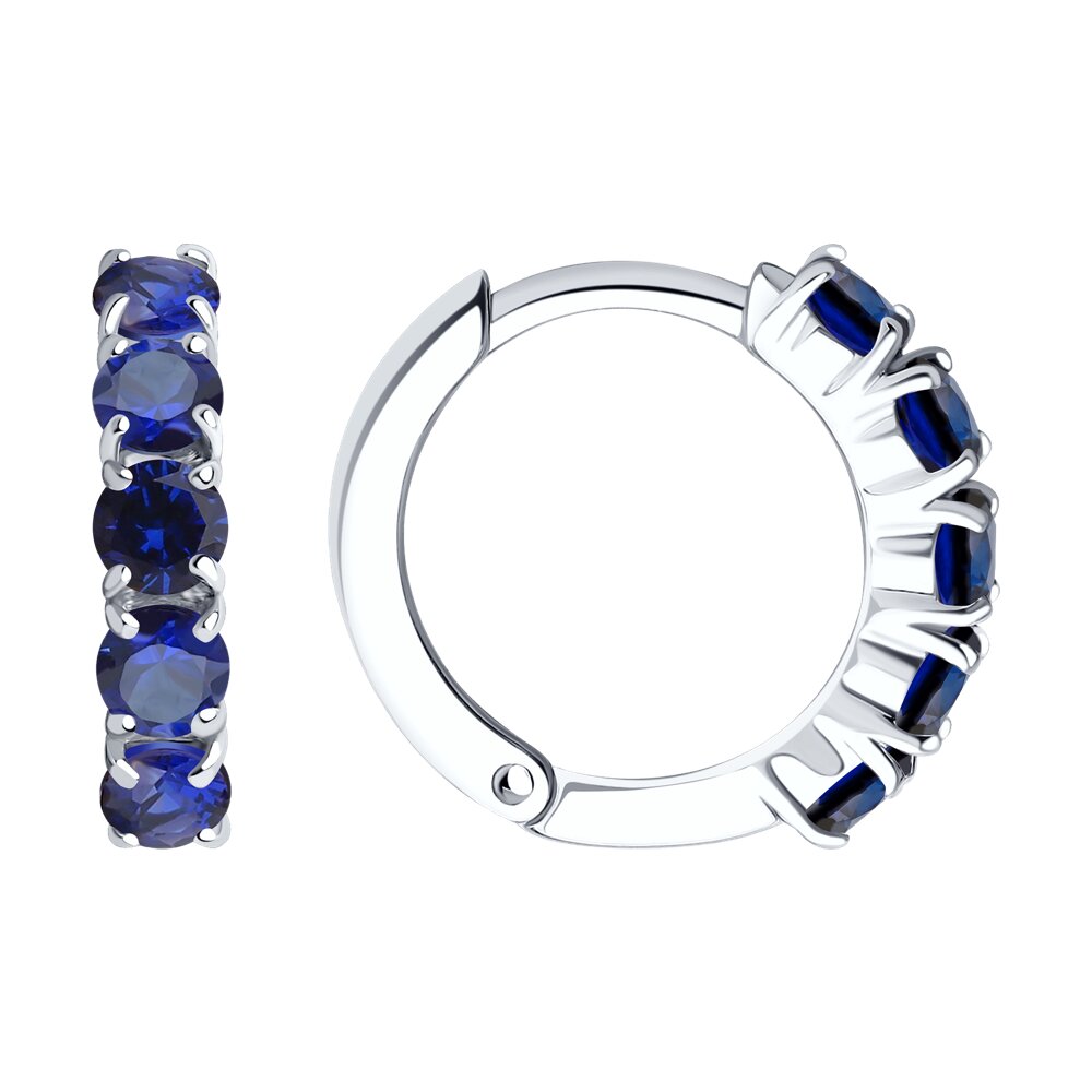 Серьги из серебра с корундами