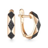 Серьги из красного золота с фианитами