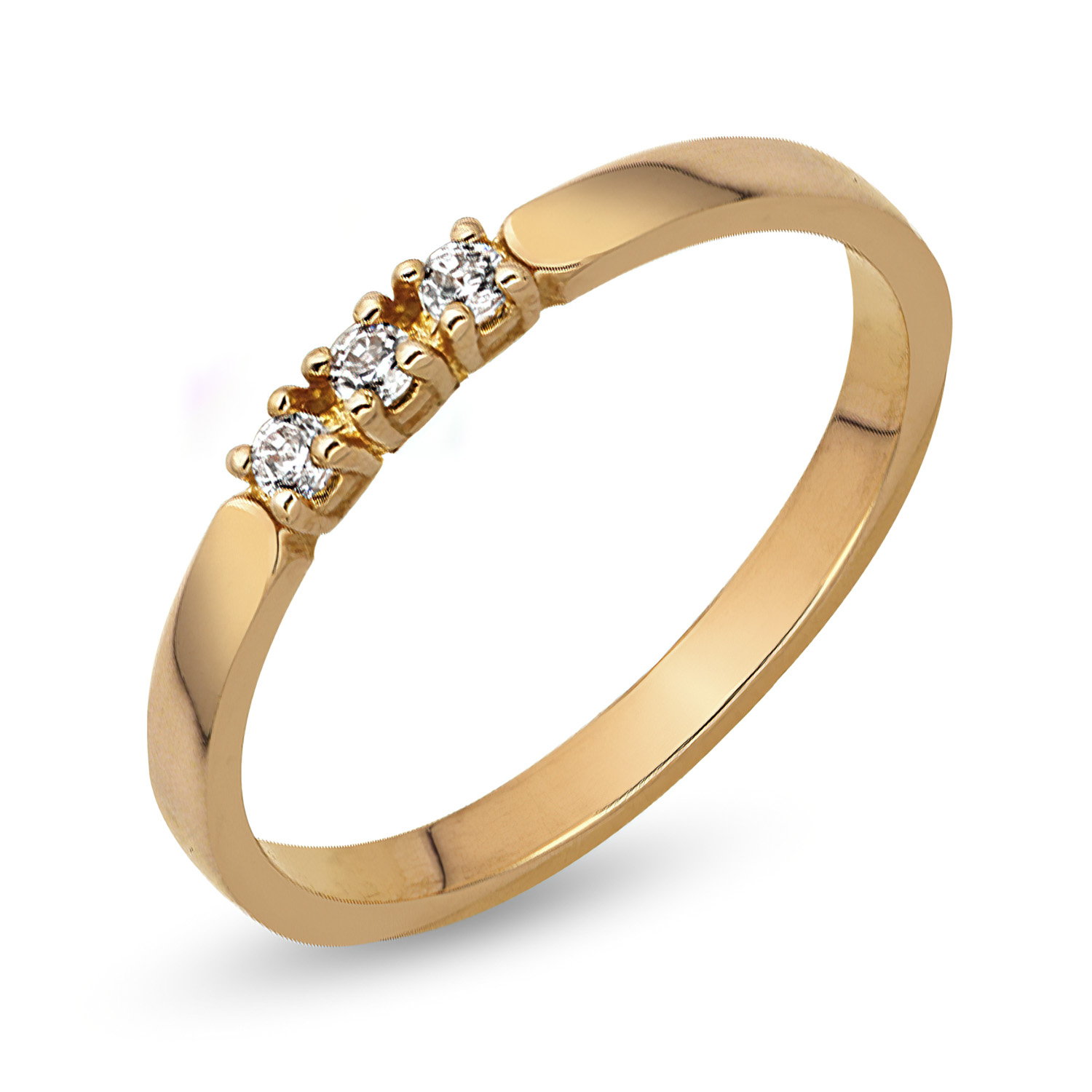 Кольцо из красного золота с бриллиантами