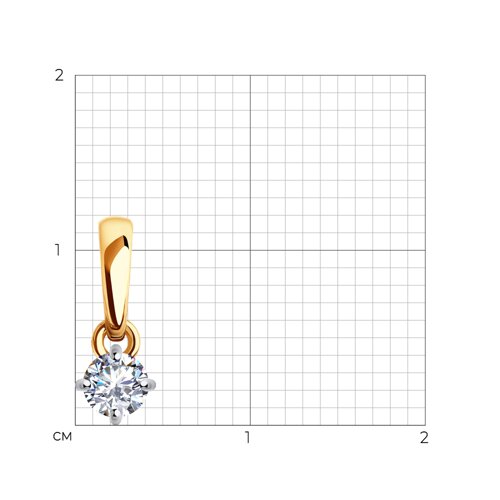 Подвеска из красного золота с фианитом