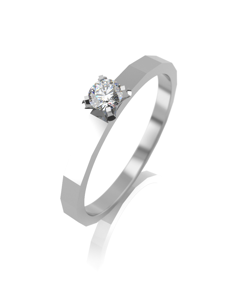 Кольцо из белого золота с бриллиантом