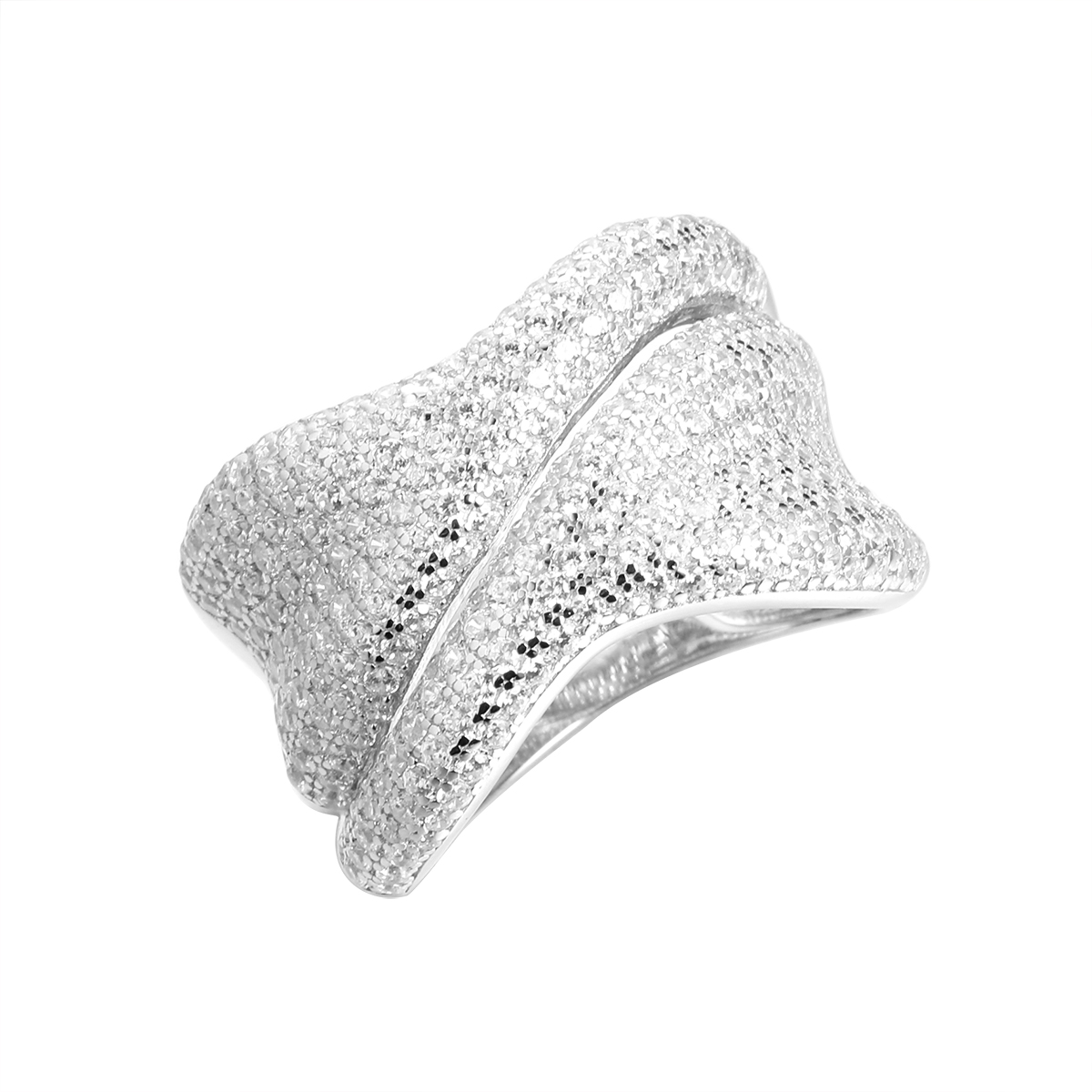 Кольцо из серебра с фианитами