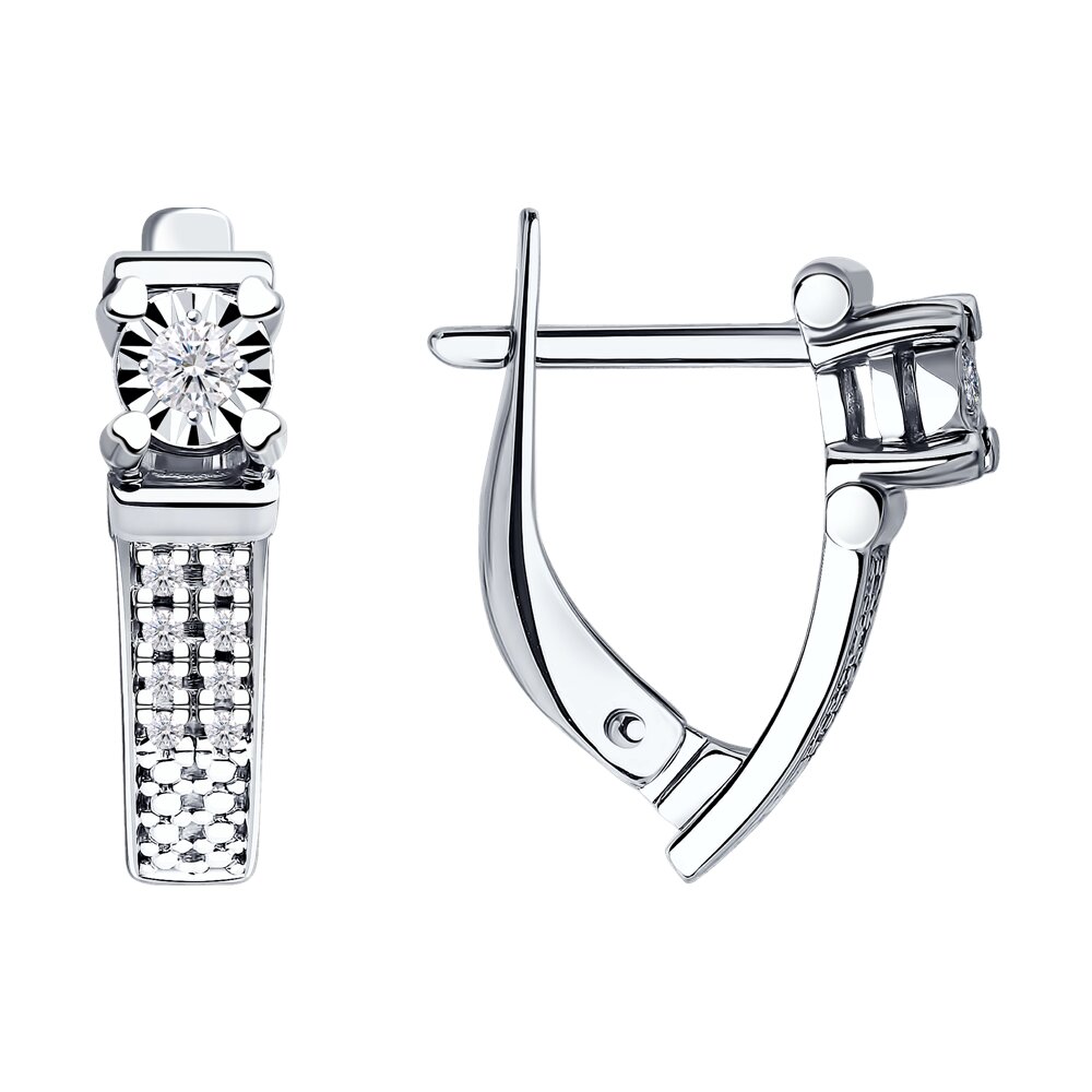 Серьги из белого золота с бриллиантами