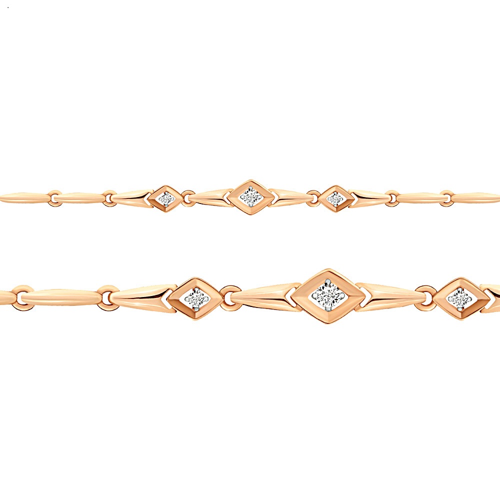 Браслет из красного золота с фианитами