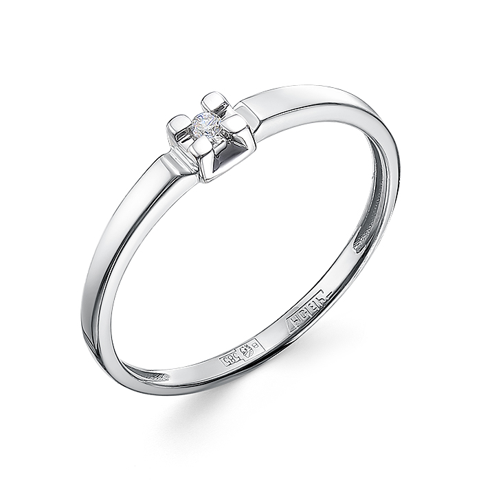 Кольцо из белого золота с бриллиантом