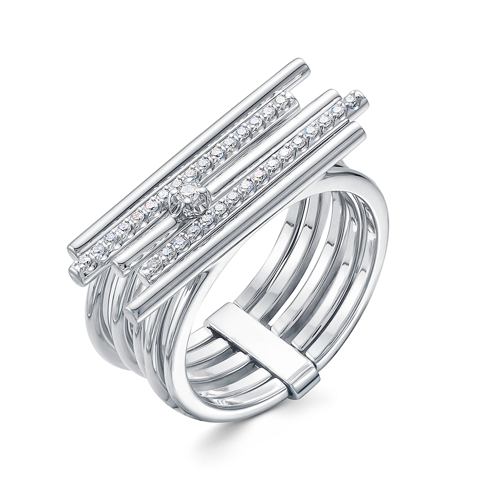 Кольцо из белого золота с бриллиантами