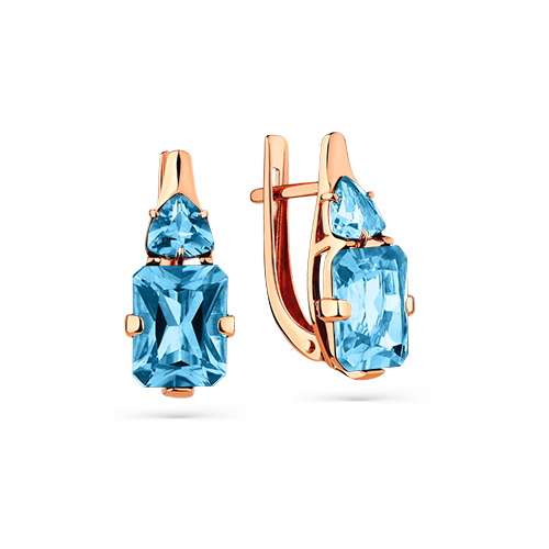 Серьги из красного золота с топазами