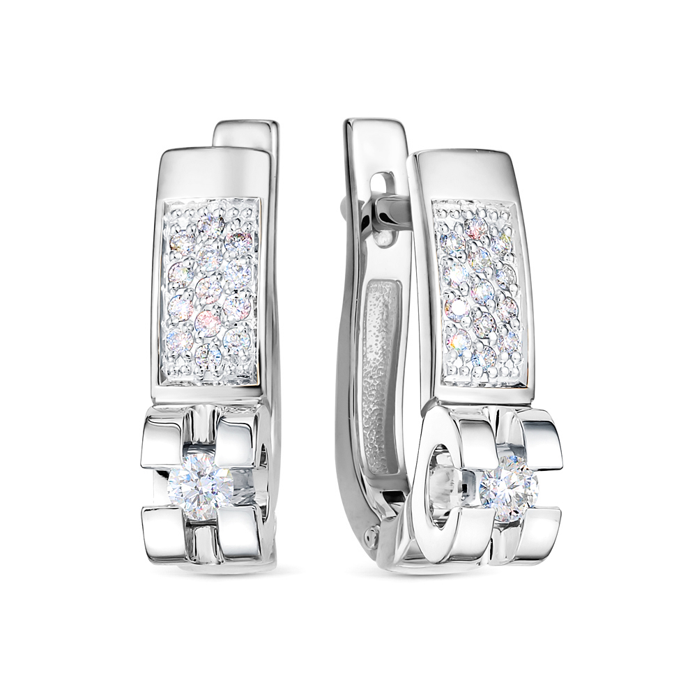 Серьги из белого золота с бриллиантами