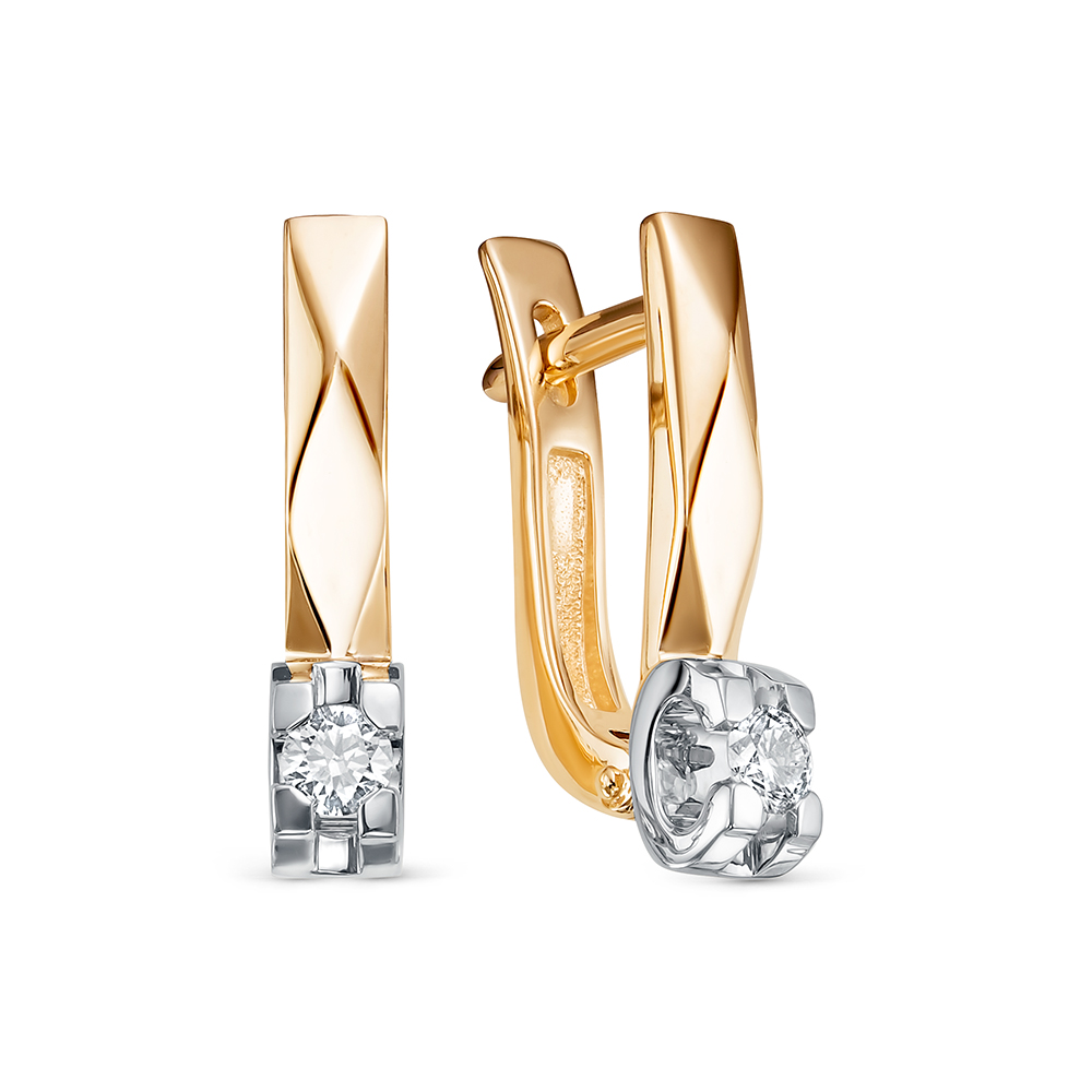 Серьги из красного золота с бриллиантами