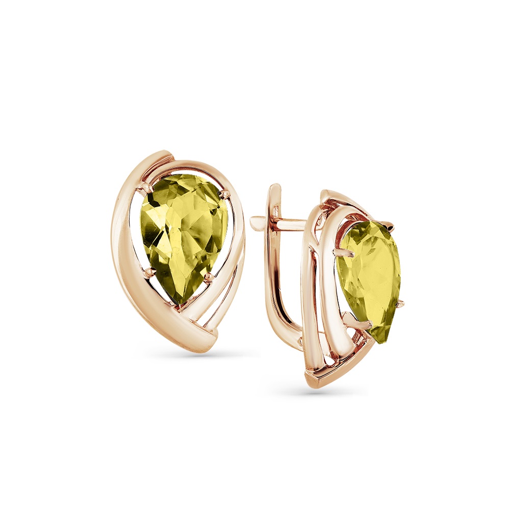 Серьги из красного золота с султанитами