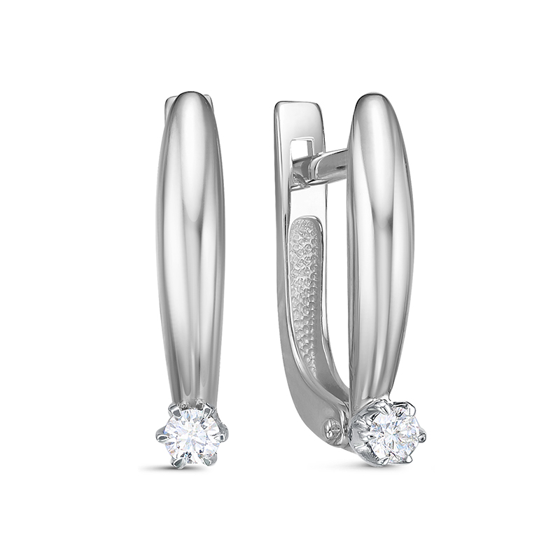 Серьги из белого золота с бриллиантами