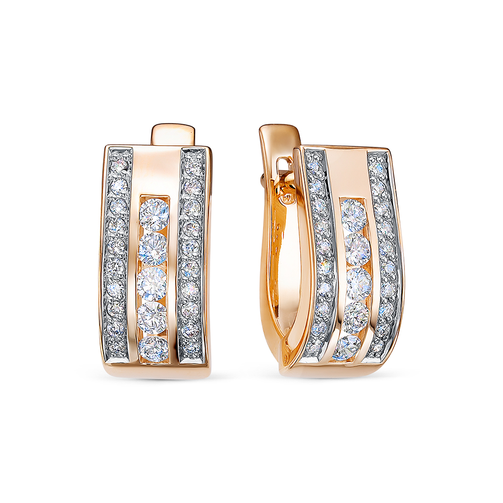 Серьги из красного золота с бриллиантами