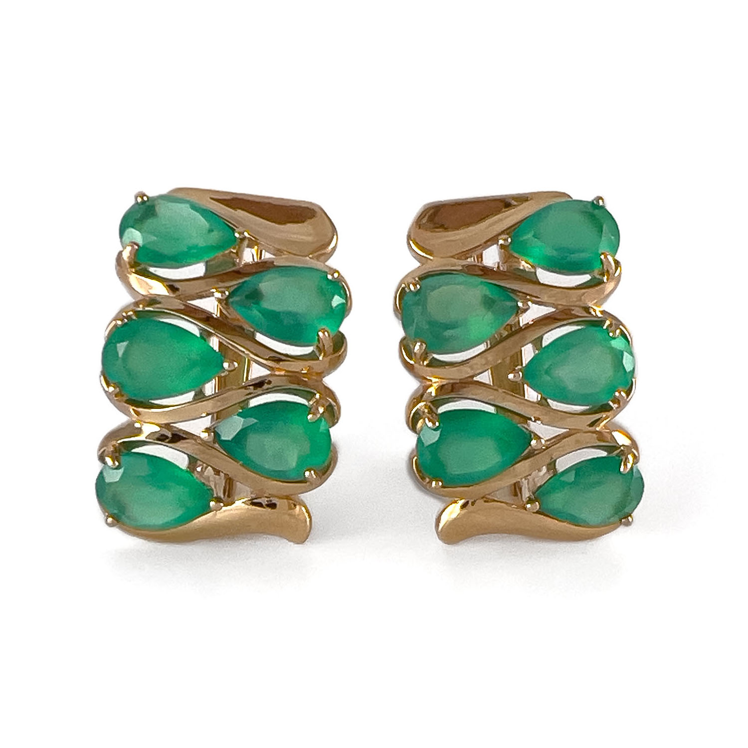 Серьги из золота с агатом