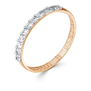 Кольцо из красного золота с фианитами