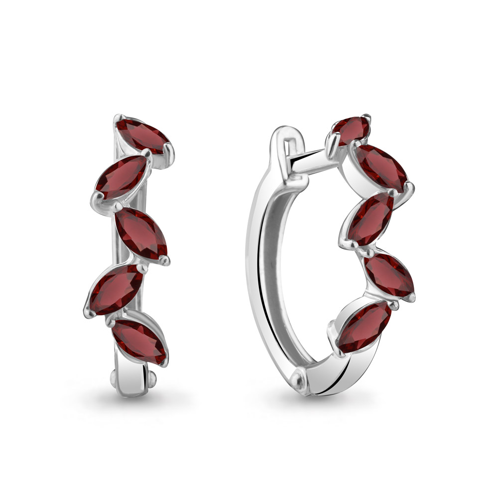 Серьги из серебра с гранатом