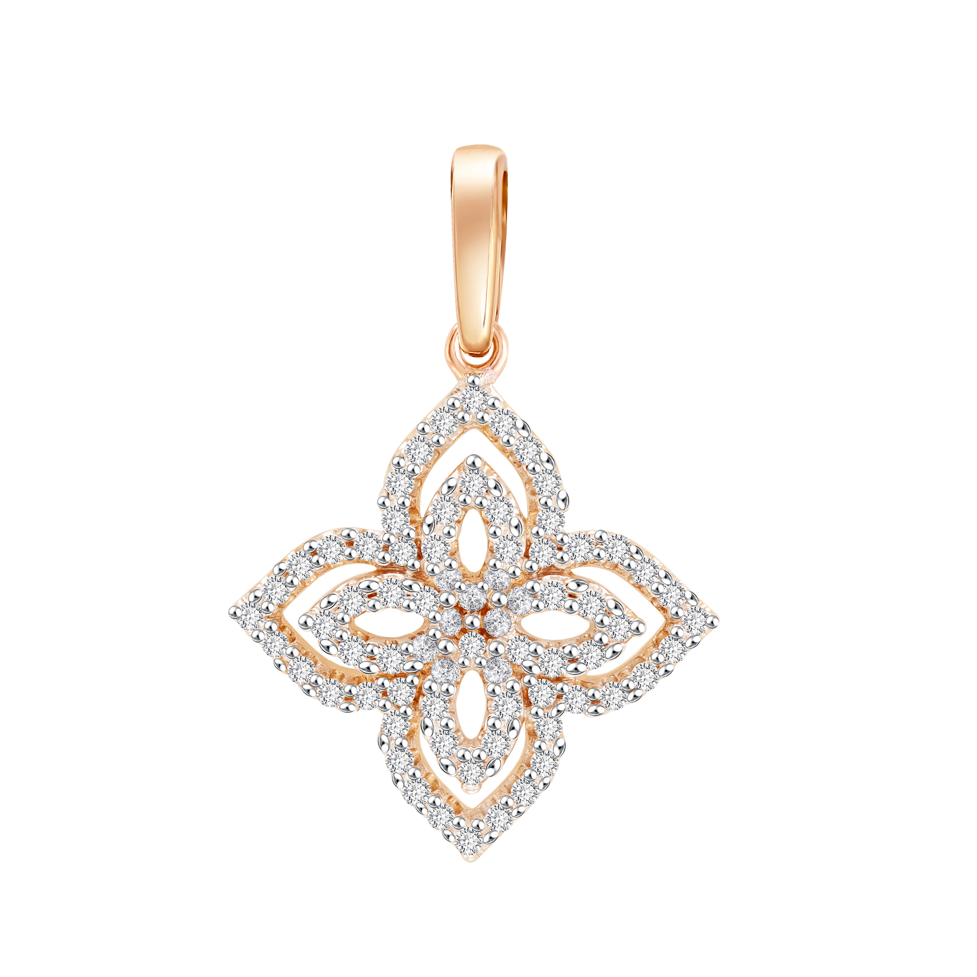 Подвеска из красного золота с фианитами