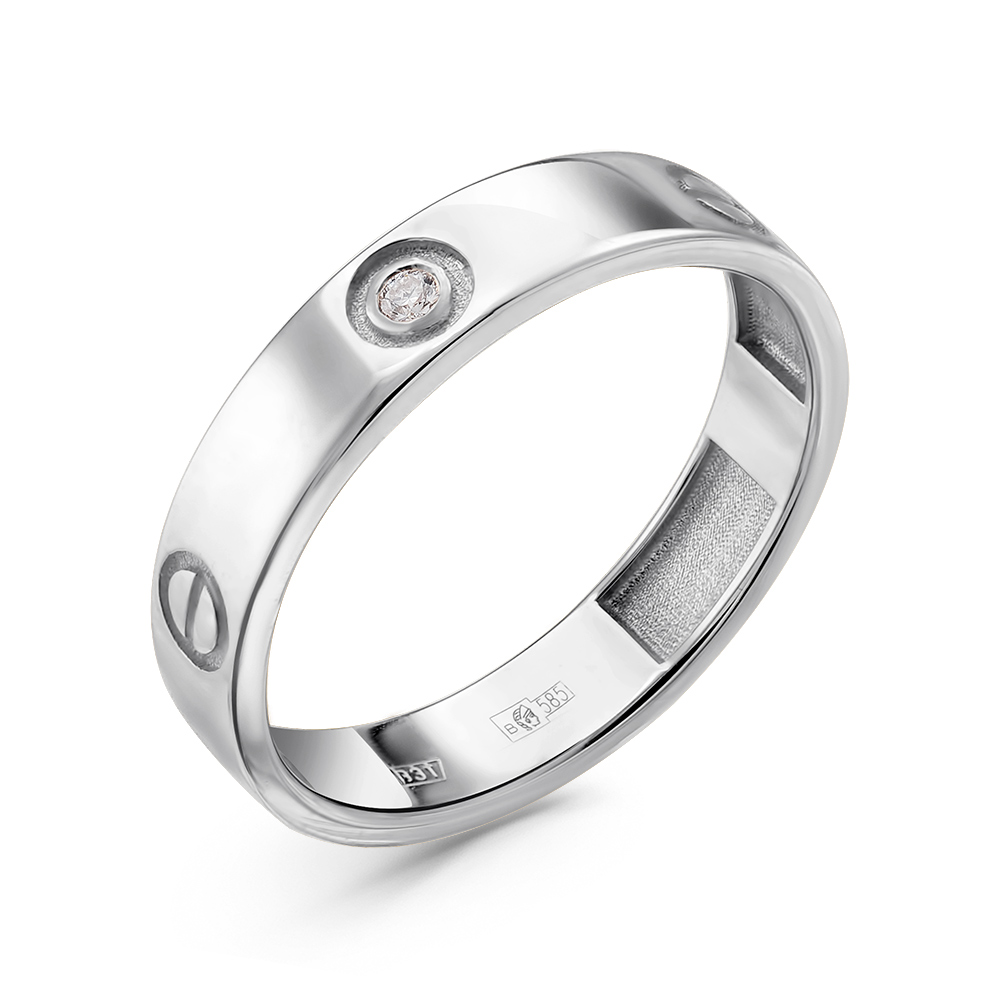 Кольцо из белого золота с бриллиантом