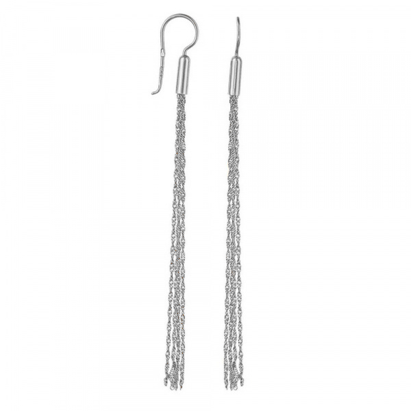 Серьги-кисточки из белого золота