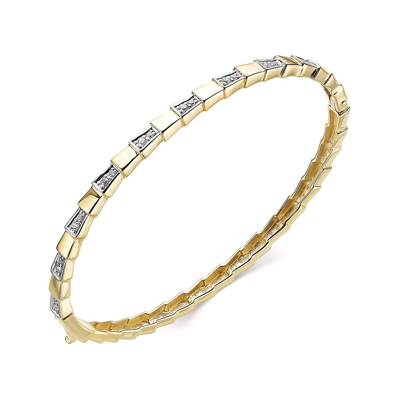 Браслет из желтого золота с фианитами