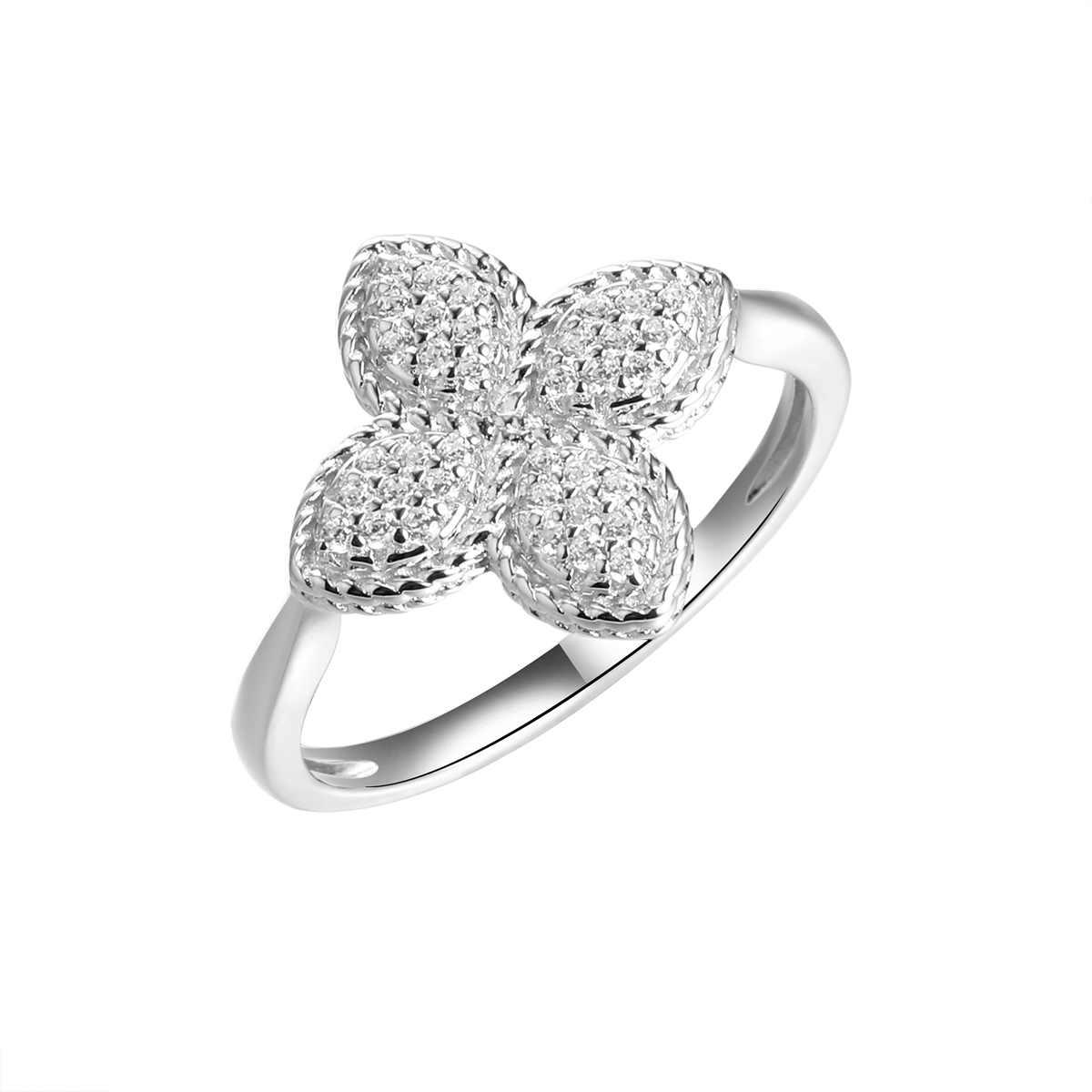 Кольцо из серебра с фианитами