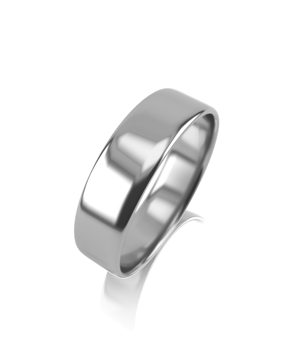 Обручальное кольцо из белого золота