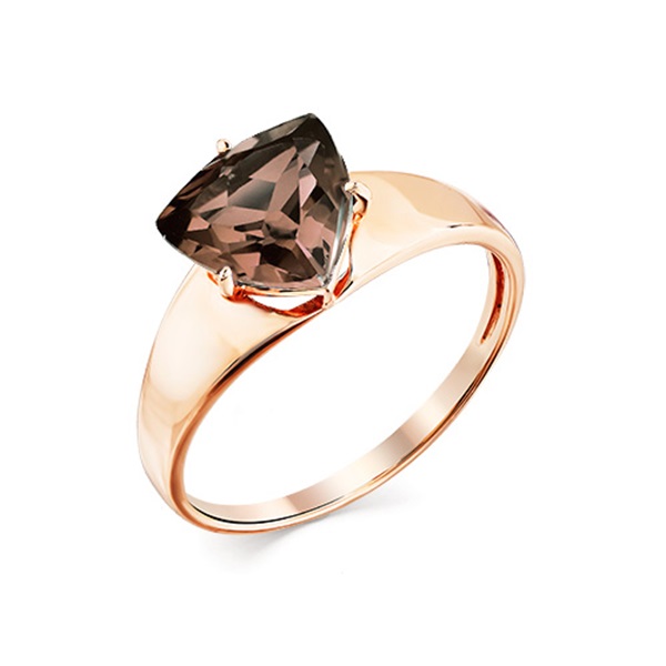 Кольцо из красного золота с раухтопазом