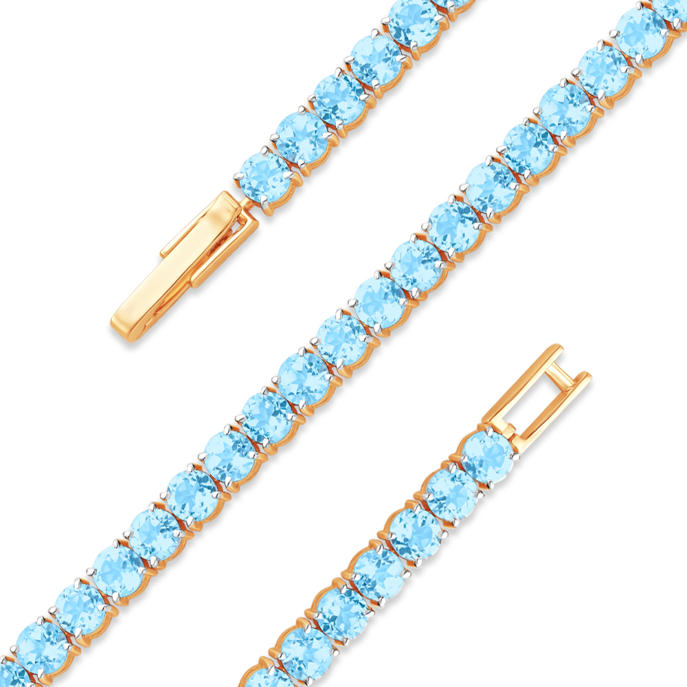 Браслет из красного золота с аметистами