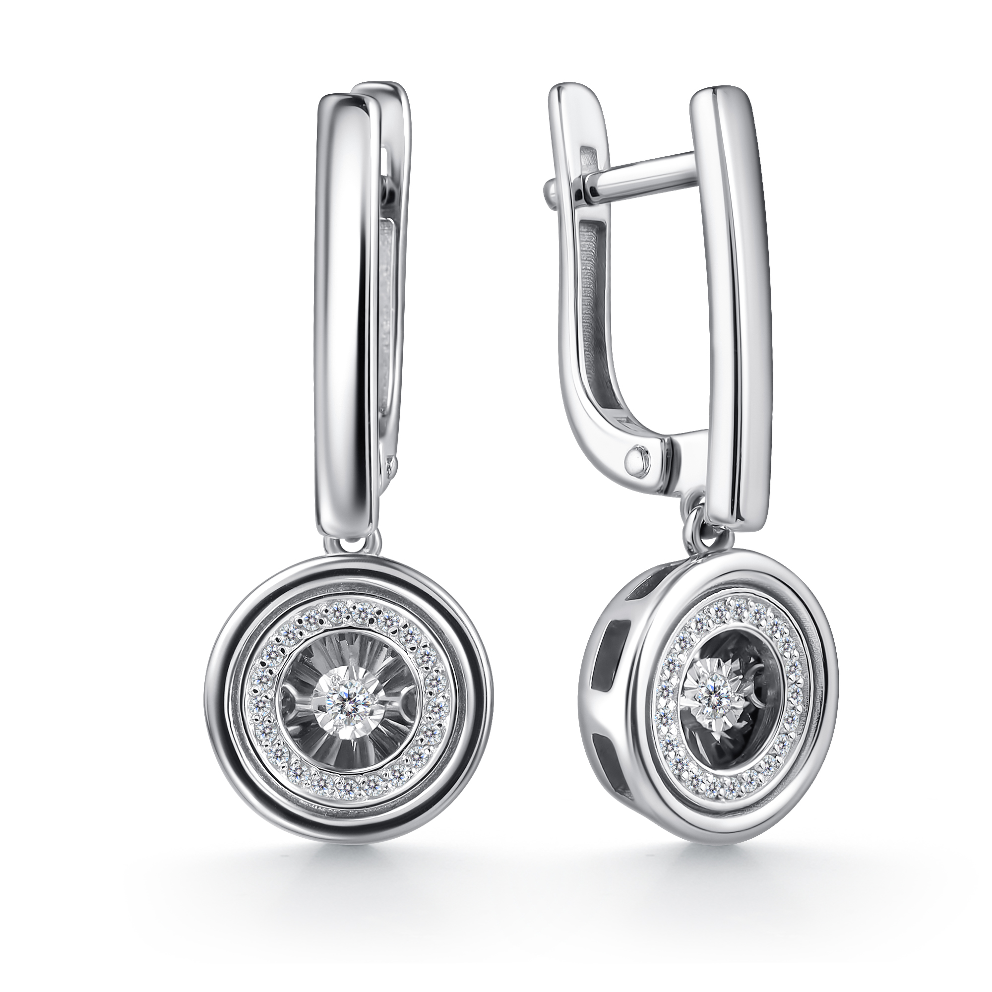 Серьги из белого золота с бриллиантами