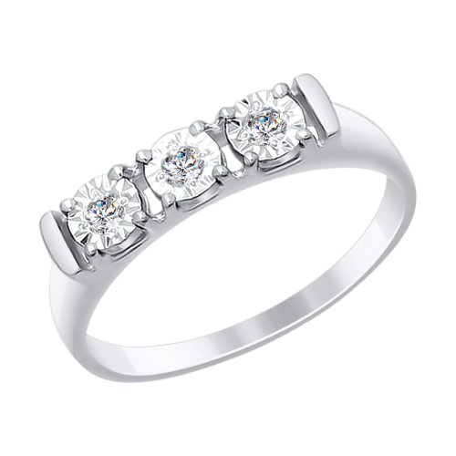 Кольцо из белого золота с бриллиантами