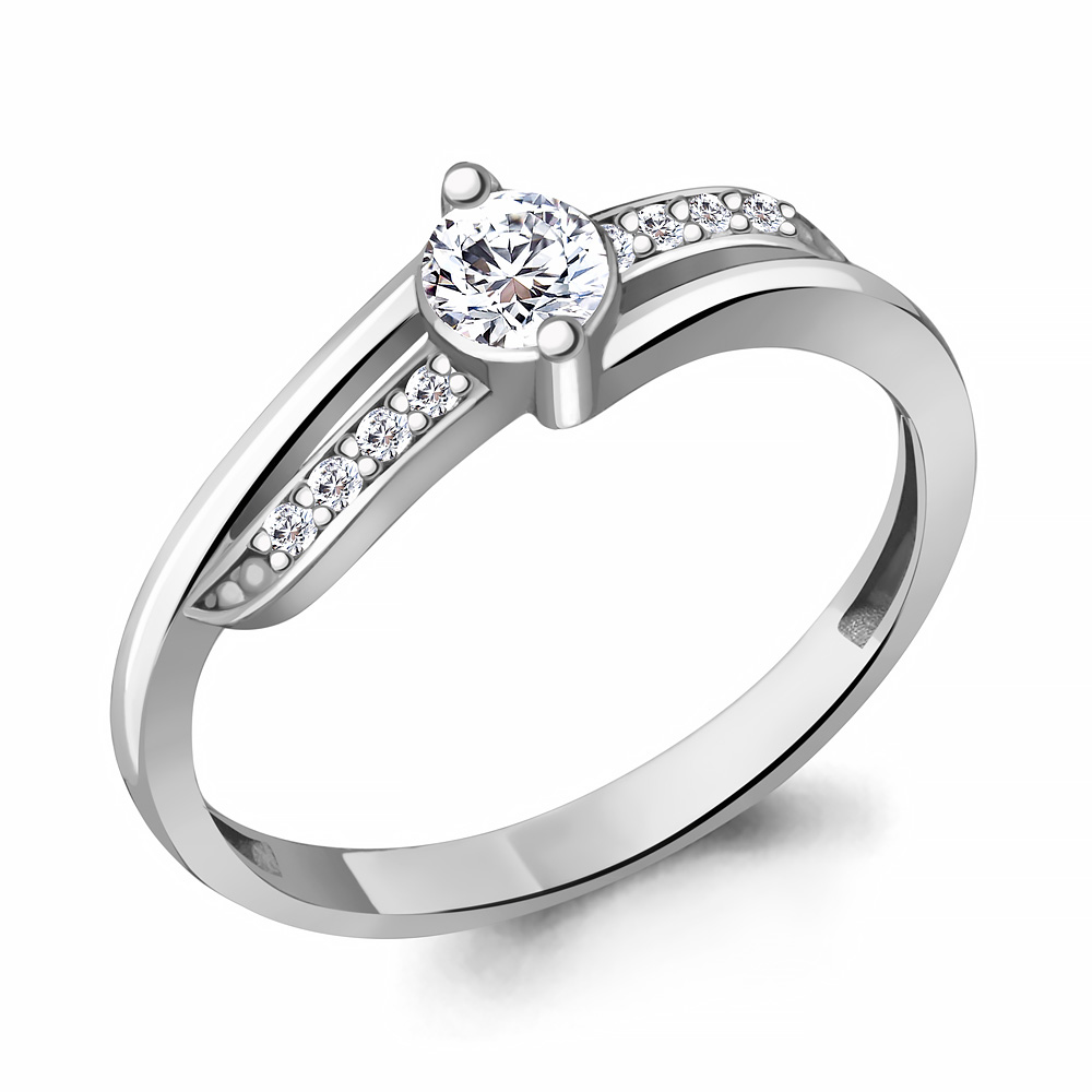 Кольцо из серебра с фианитами